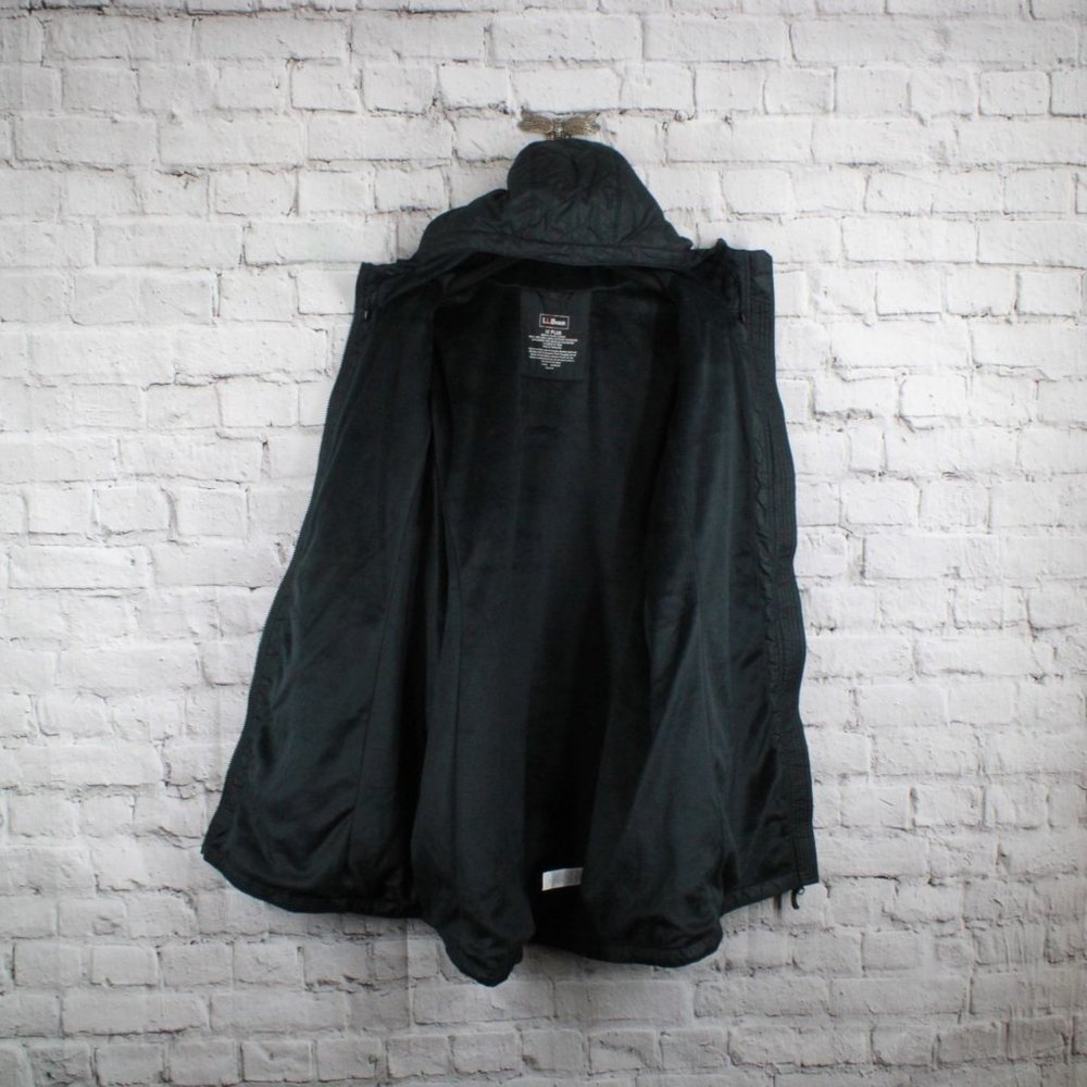 LL Bean Black Polyester Lined Insulated Winter Hooded Coat Jacket Size 1X Plus - Picture 5 of 7